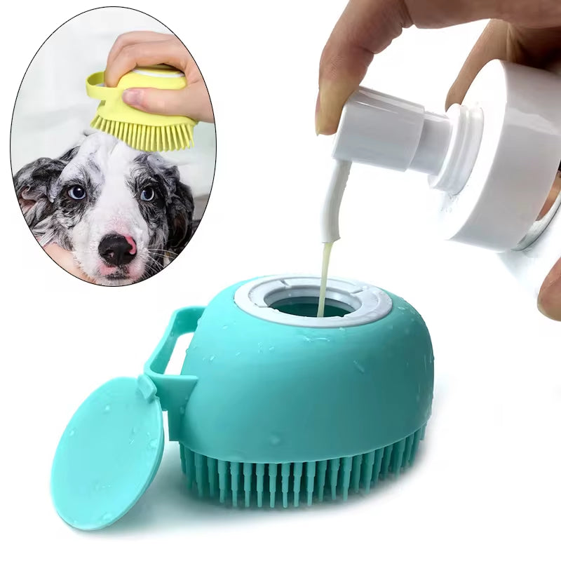 Silicone Pet Bath & Massage Gloves – Soft Grooming Brush for Dogs & Cats