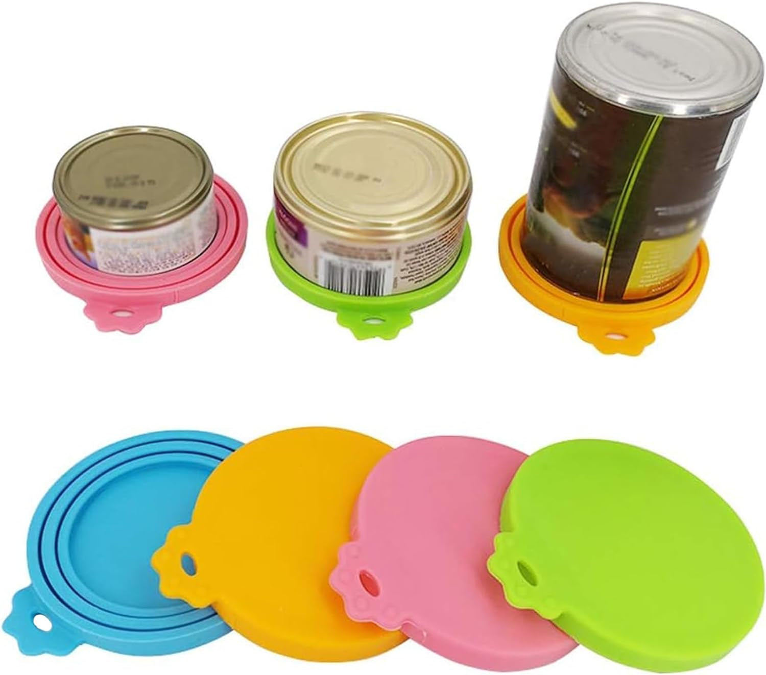 Silicone Pet Food Can Lids – 4-Pack Universal Covers for Dog & Cat Food (Multicolor)