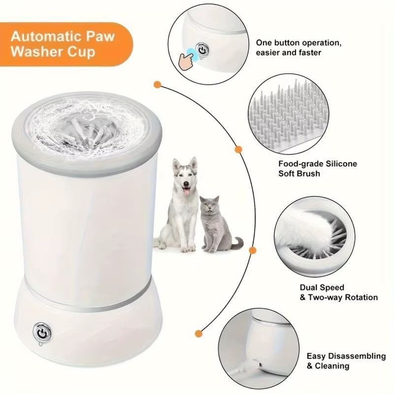USB Rechargeable Dog Paw Washer – Automatic Cleaner for Dirt & Hair Removal