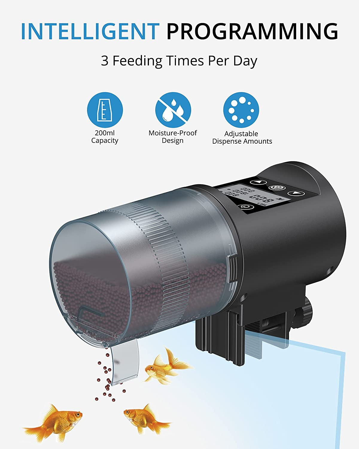 Automatic Fish Feeder – Moisture-Proof, Programmable Dispenser for Aquariums