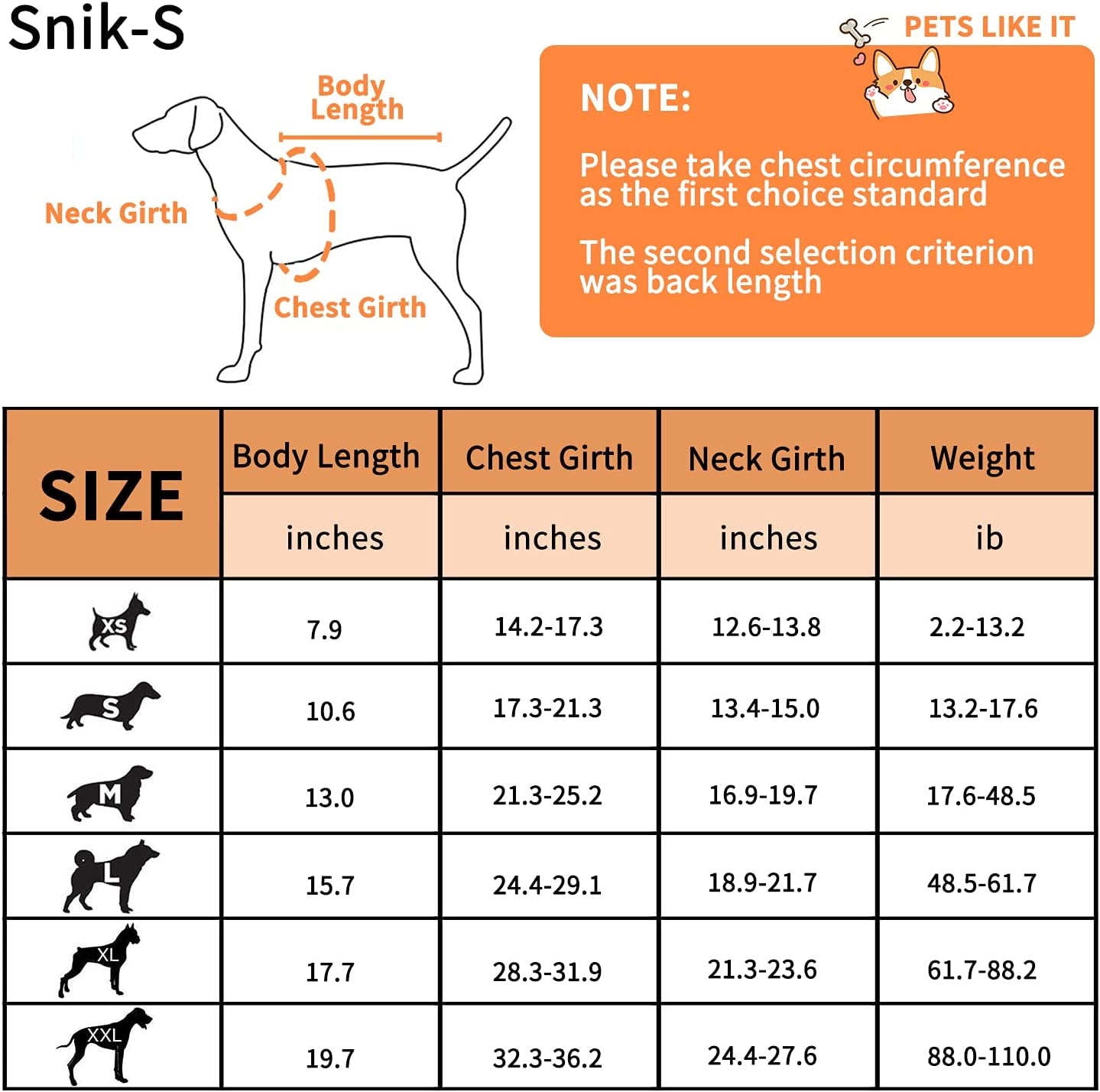 Dog Life Jacket – Adjustable, Shark Design, for Short-Nosed Breeds (M, Orange)