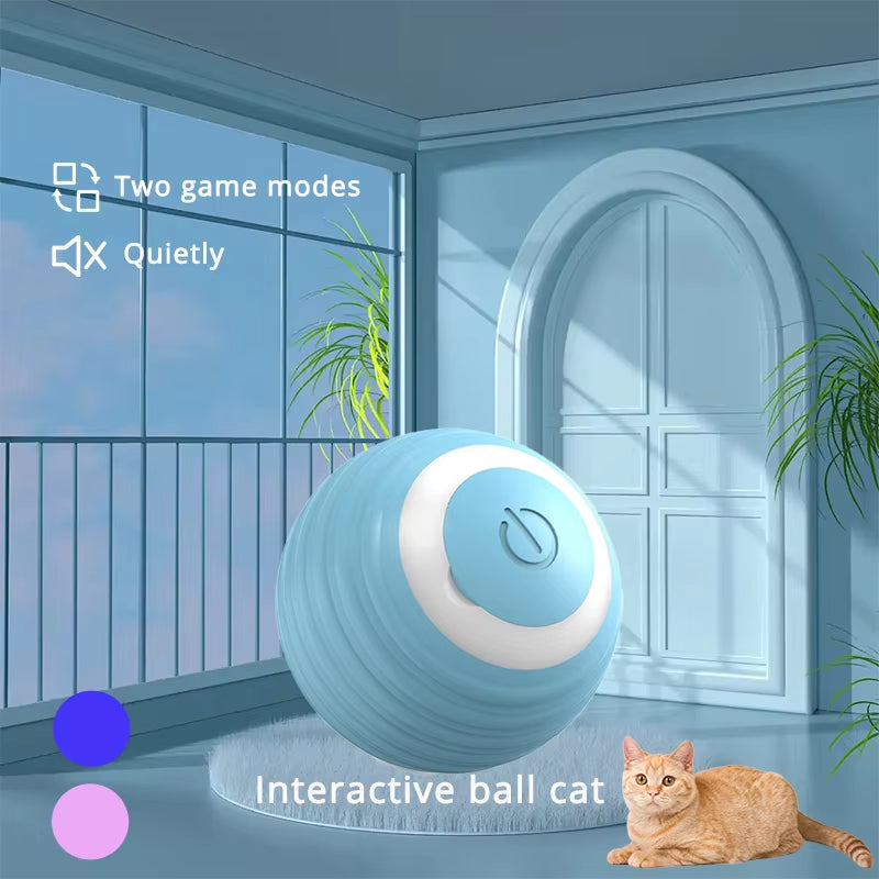 Smart Interactive Cat Toy Ball – Rechargeable, Automatic Motion, 2 Modes