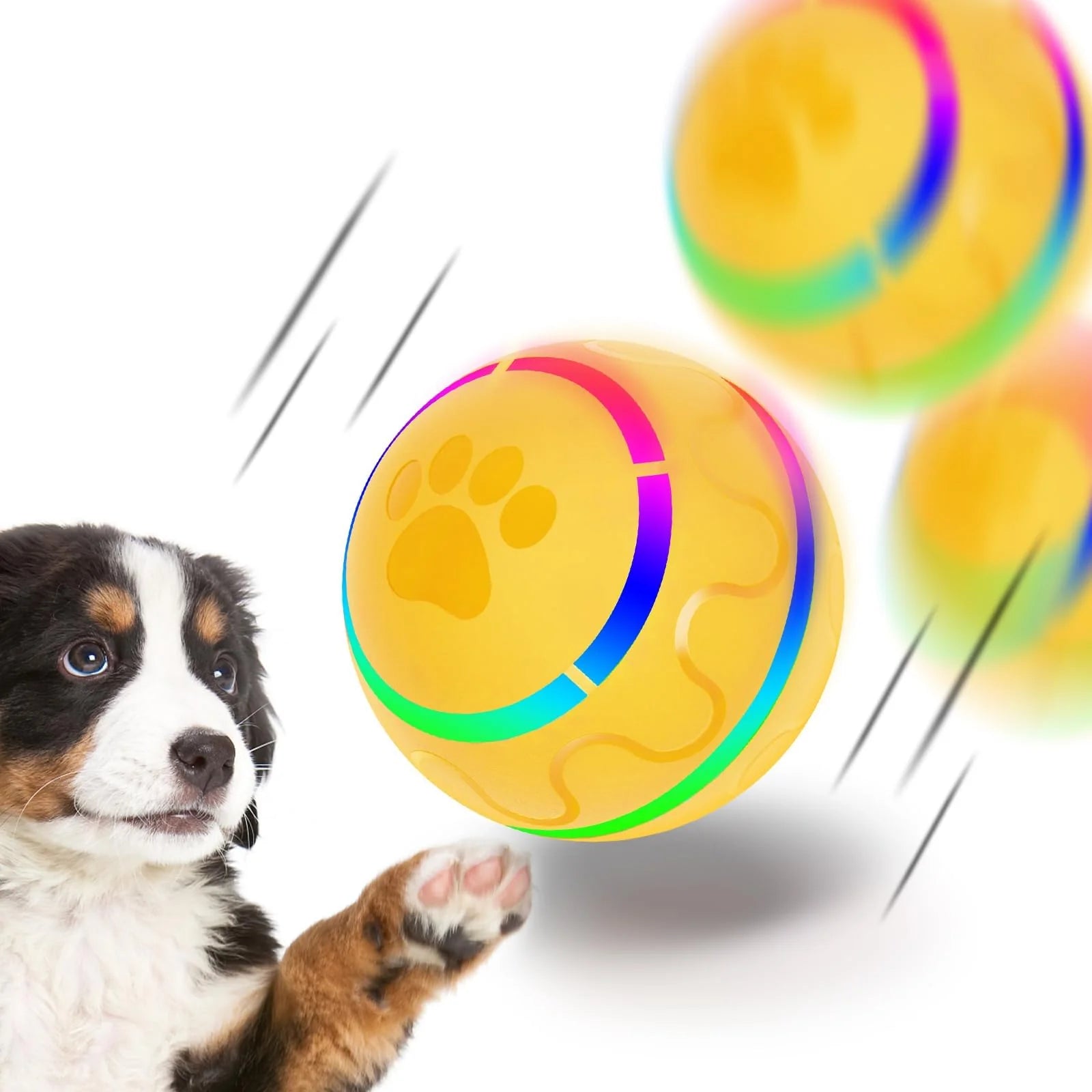 Peppy Pet Interactive Dog Ball – LED, Motion-Activated, USB Rechargeable