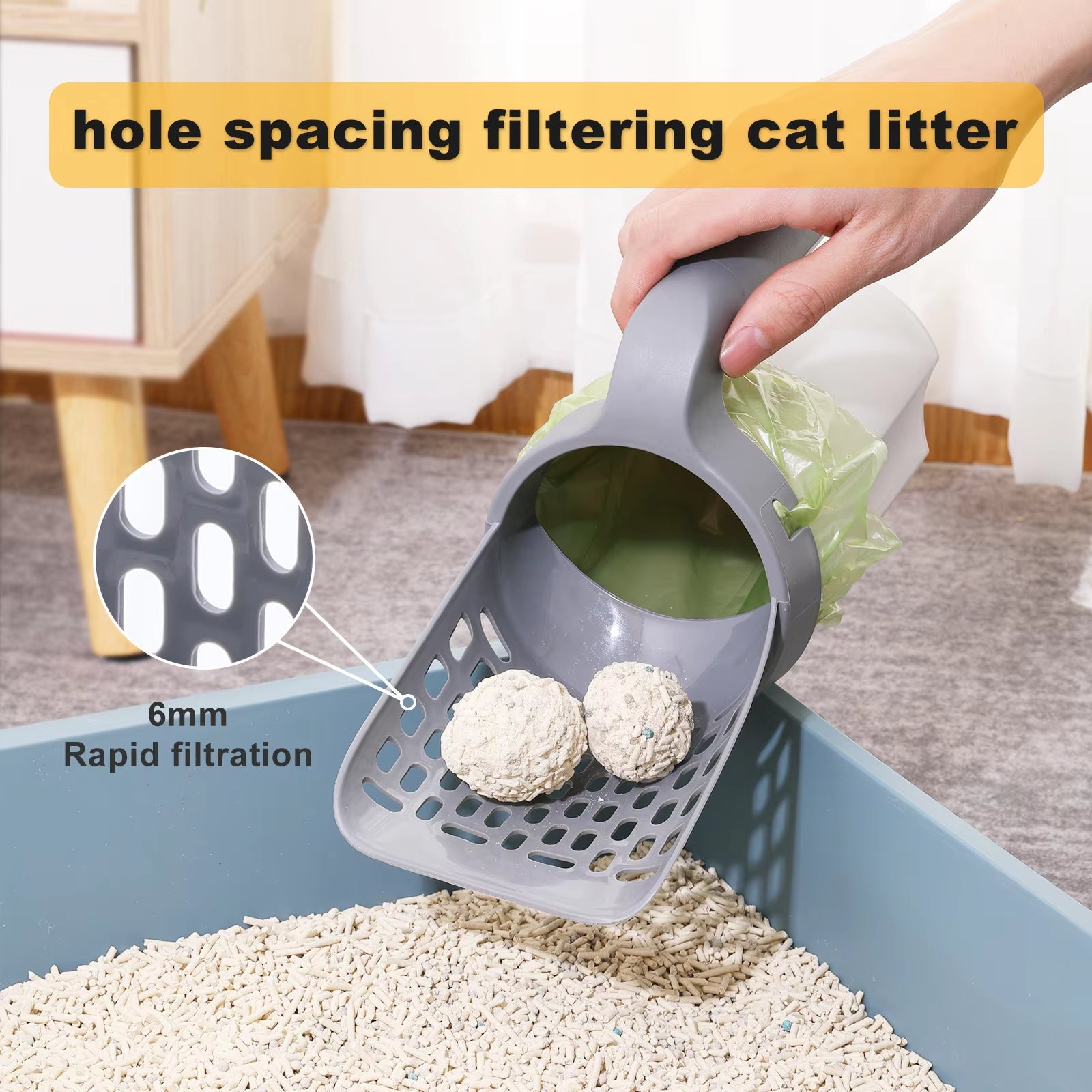 Self-Cleaning Cat Litter Scoop – With Refill Bags for Easy Waste Disposal
