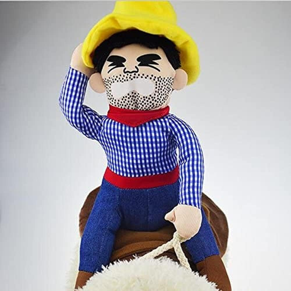 Halloween Cowboy Pet Costume – Funny Dog & Cat Rider Outfit (XL)