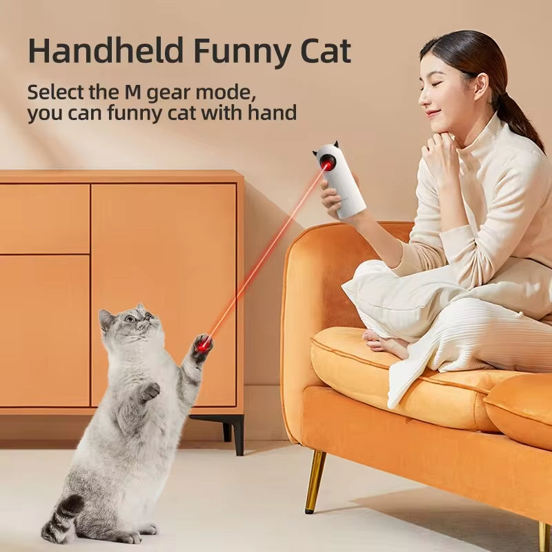 Automatic LED Laser Cat Toy – Interactive Handheld Teaser for Cats & Dogs