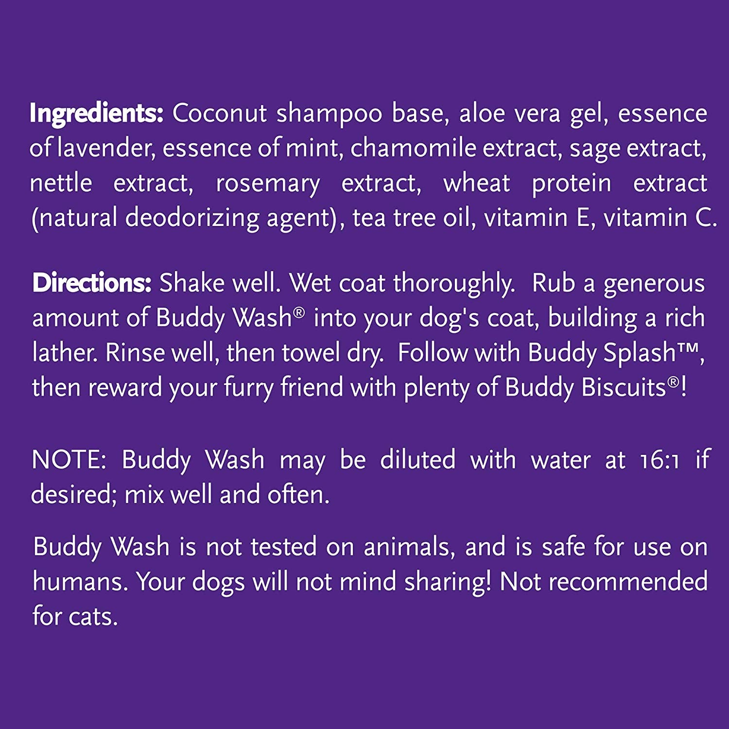 Buddy Wash 2-in-1 Dog Shampoo & Conditioner – Lavender & Mint (1 Gal)