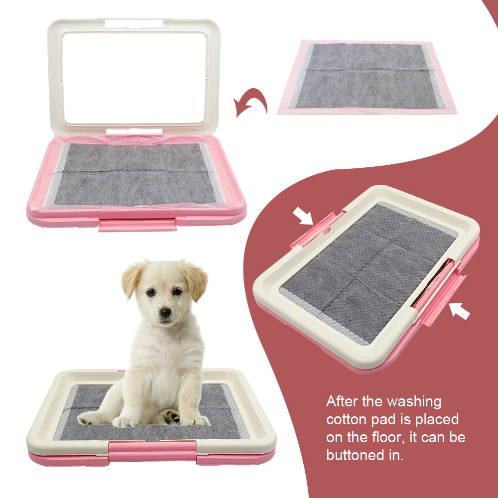 Portable Dog Potty – Indoor Training Toilet & Puppy Pad Holder Tray