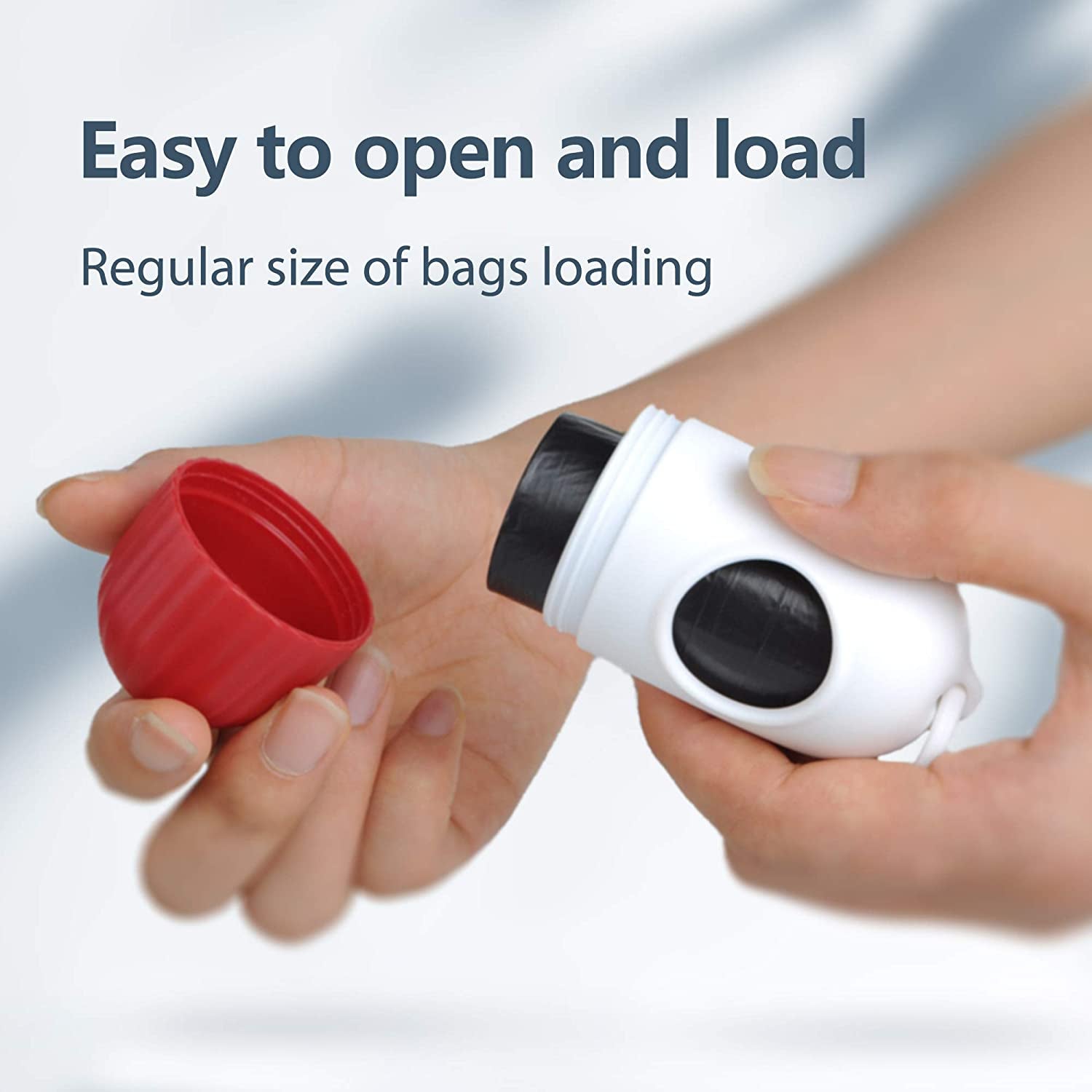 Retractable Dog Leash – 16 Ft, with Dispenser & Poop Bags, Reflective (M, Red)