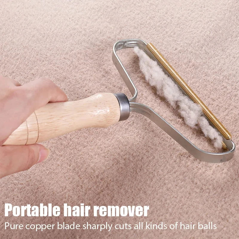 Portable Pet Hair Remover – Manual Scraper & Lint Cleaner Brush
