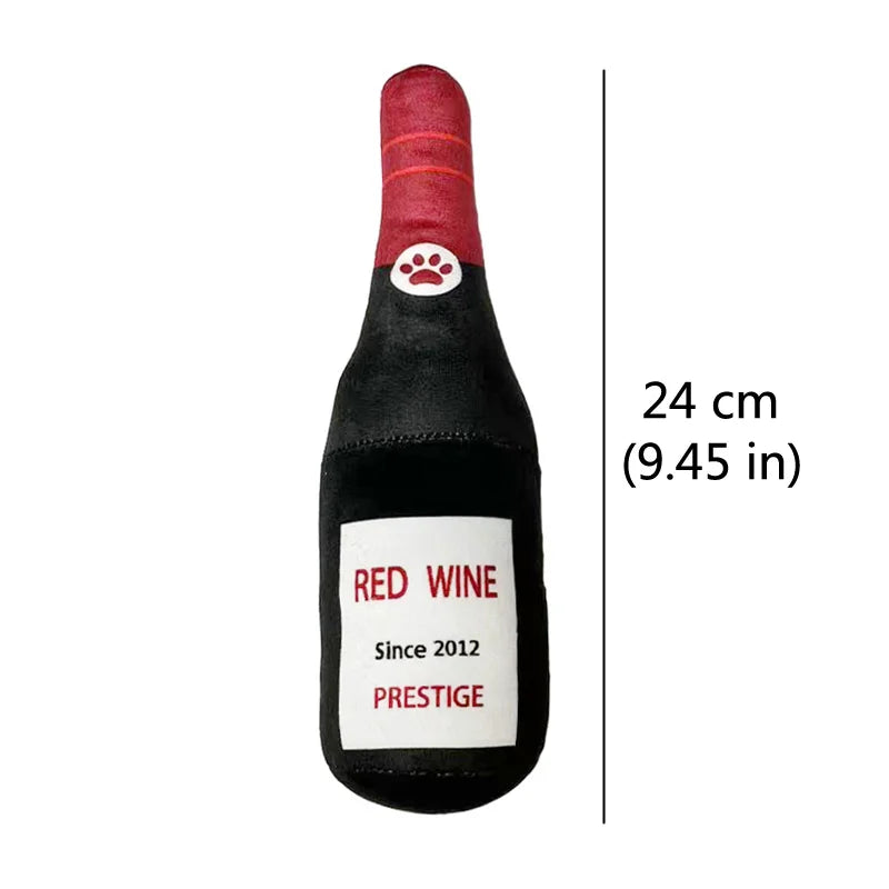 Plush Beer Bottle Dog Toy – Squeaky Chew Toy for Small & Large Dogs