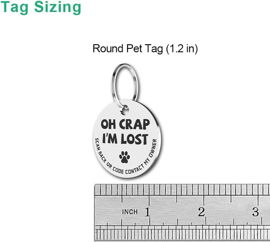 Stainless Steel QR Code Pet ID Tag – Instant Location Alerts & Online Profile