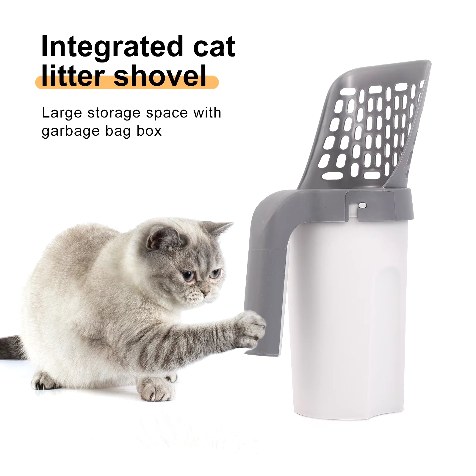 Self-Cleaning Cat Litter Scoop – With Refill Bags for Easy Waste Disposal