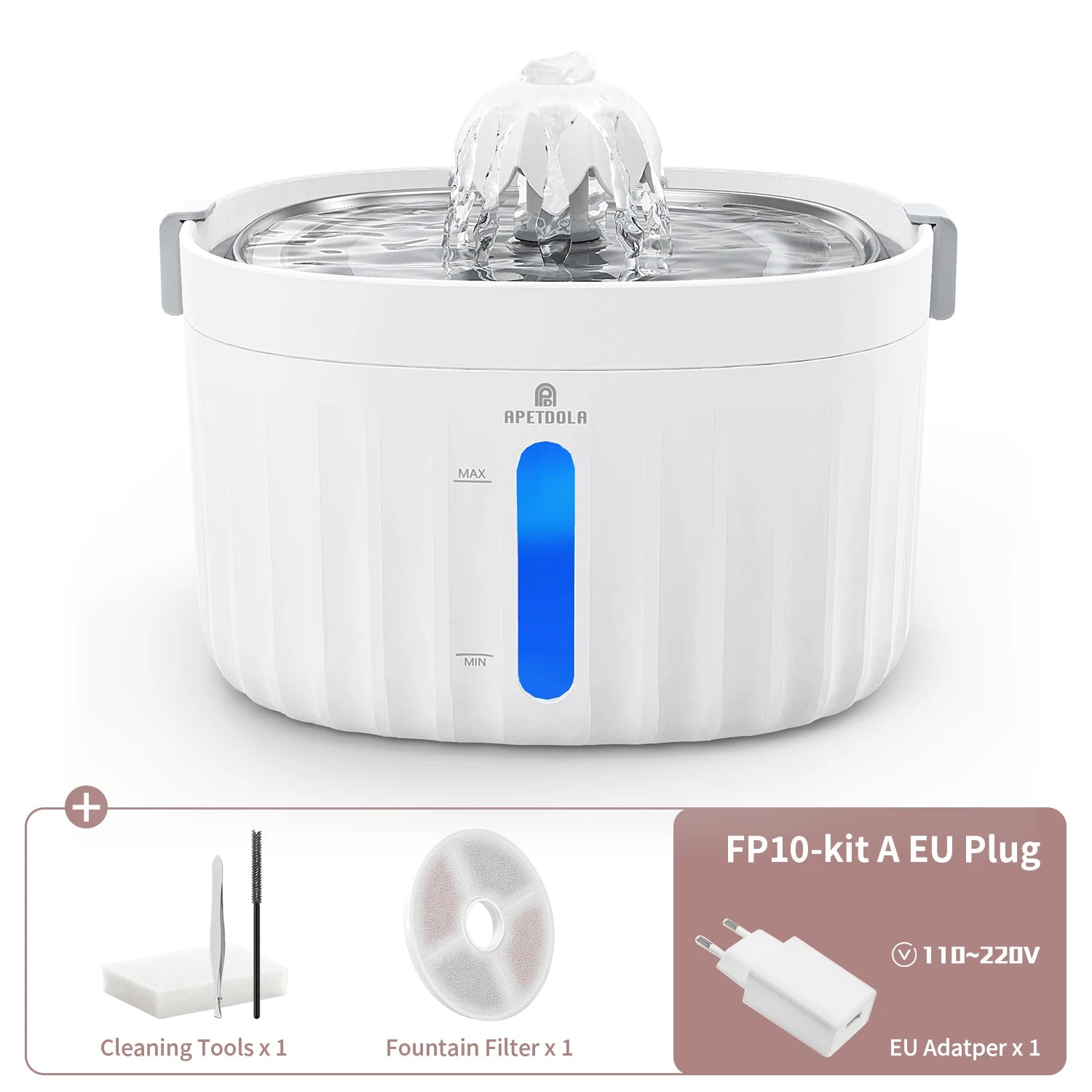 Automatic Cat Water Fountain – Stainless Steel, 6-Level Filtration (FP10)