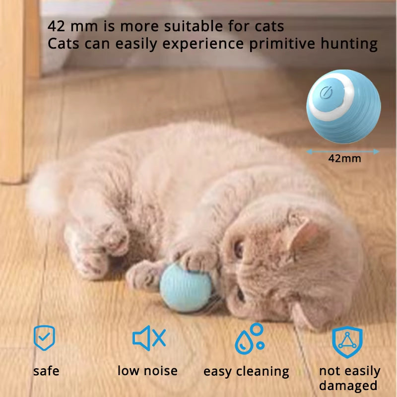 Smart Interactive Cat Toy Ball – Rechargeable, Automatic Motion, 2 Modes