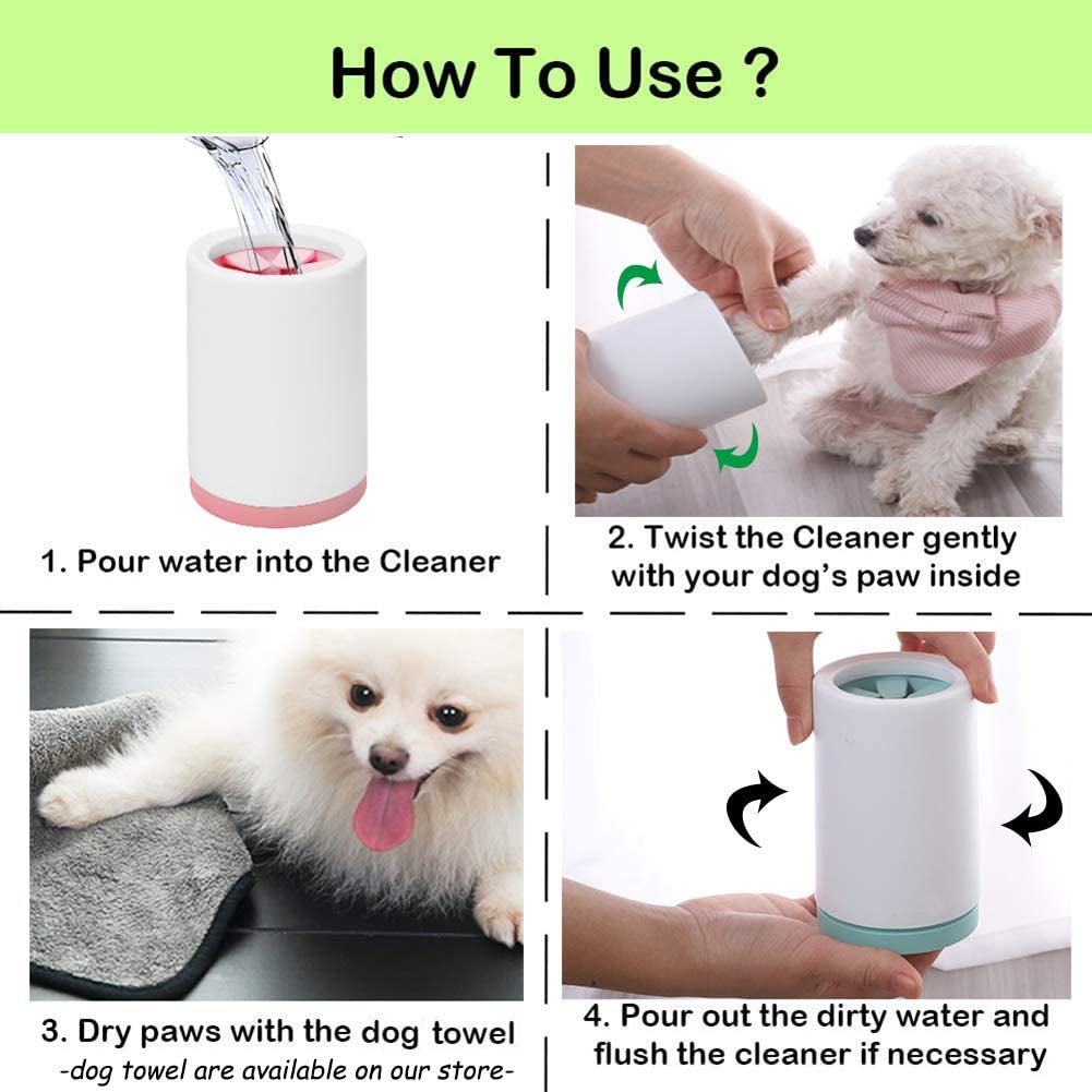 Portable Paw Washer Cup – Muddy Foot Cleaner for Small & Medium Pets (Green)