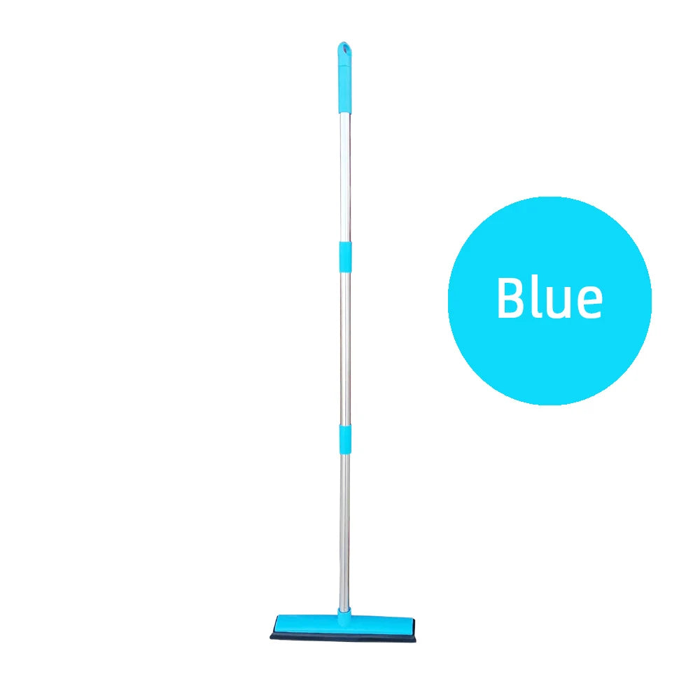 Pet Hair Rubber Broom – Carpet & Floor Cleaner with Squeegee & Hair Remover