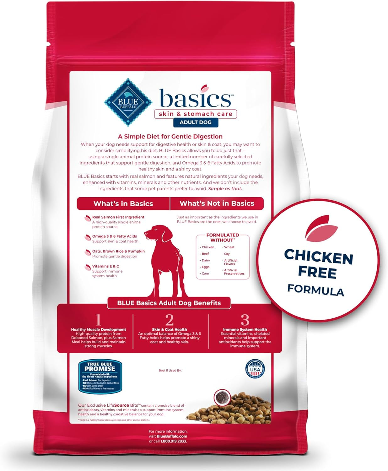 Grain-Free Dry Dog Food – Limited Ingredient, Salmon Recipe (22 lb)