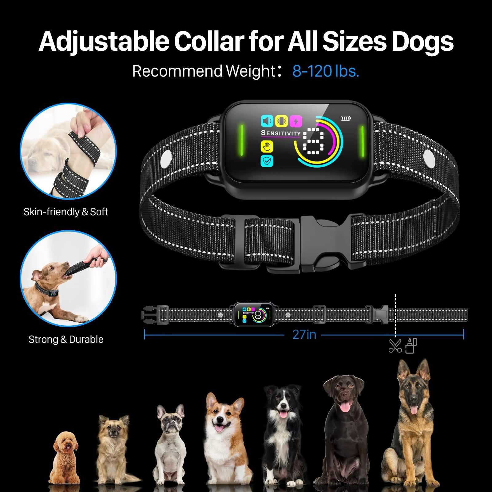 Anti-Bark Dog Training Collar – Waterproof, Vibration & Sound Control