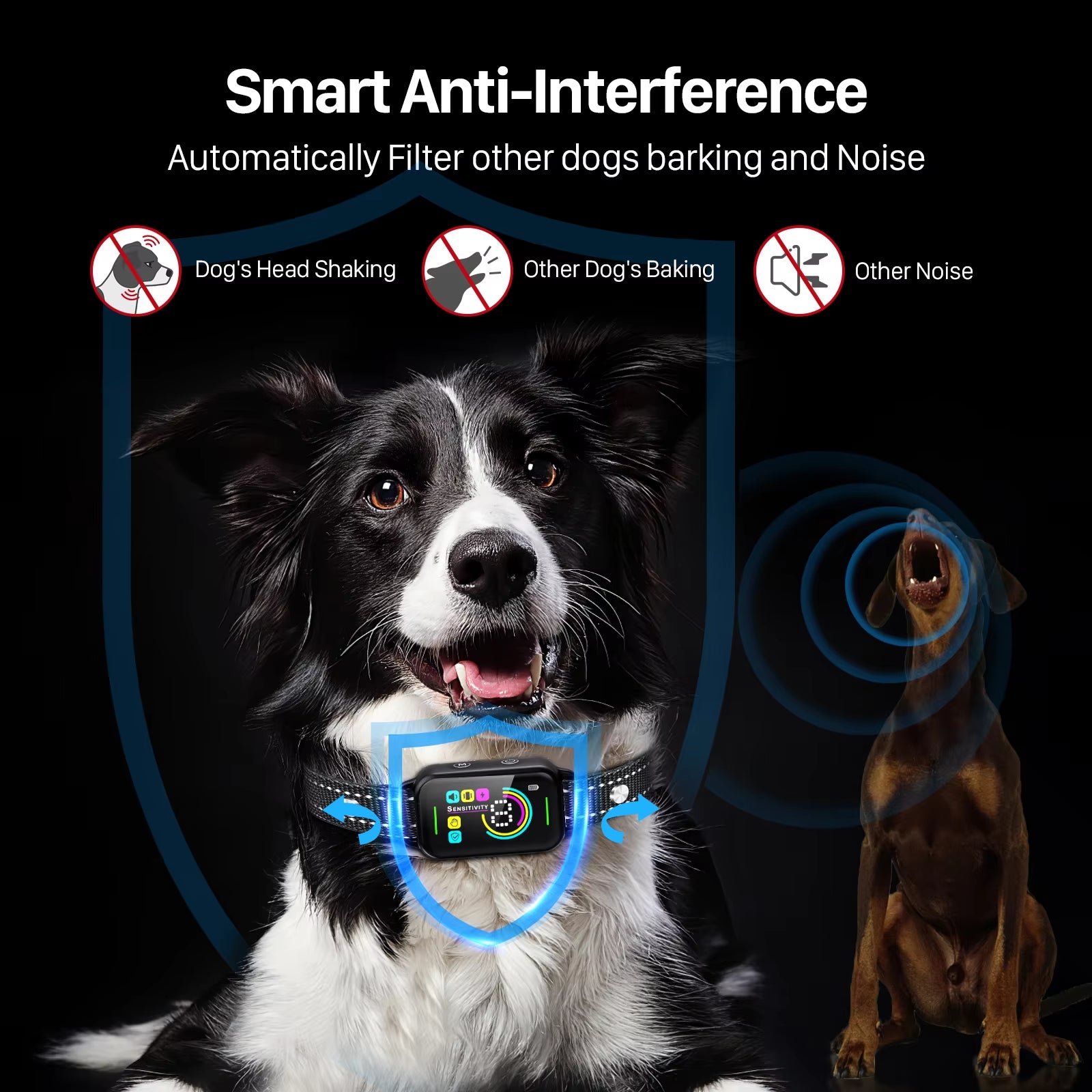 Anti-Bark Dog Training Collar – Waterproof, Vibration & Sound Control