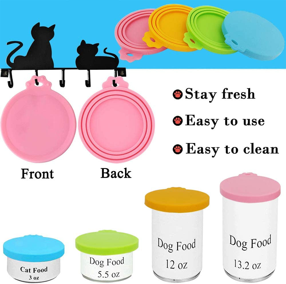 Silicone Pet Food Can Lids – 4-Pack Universal Covers for Dog & Cat Food (Multicolor)