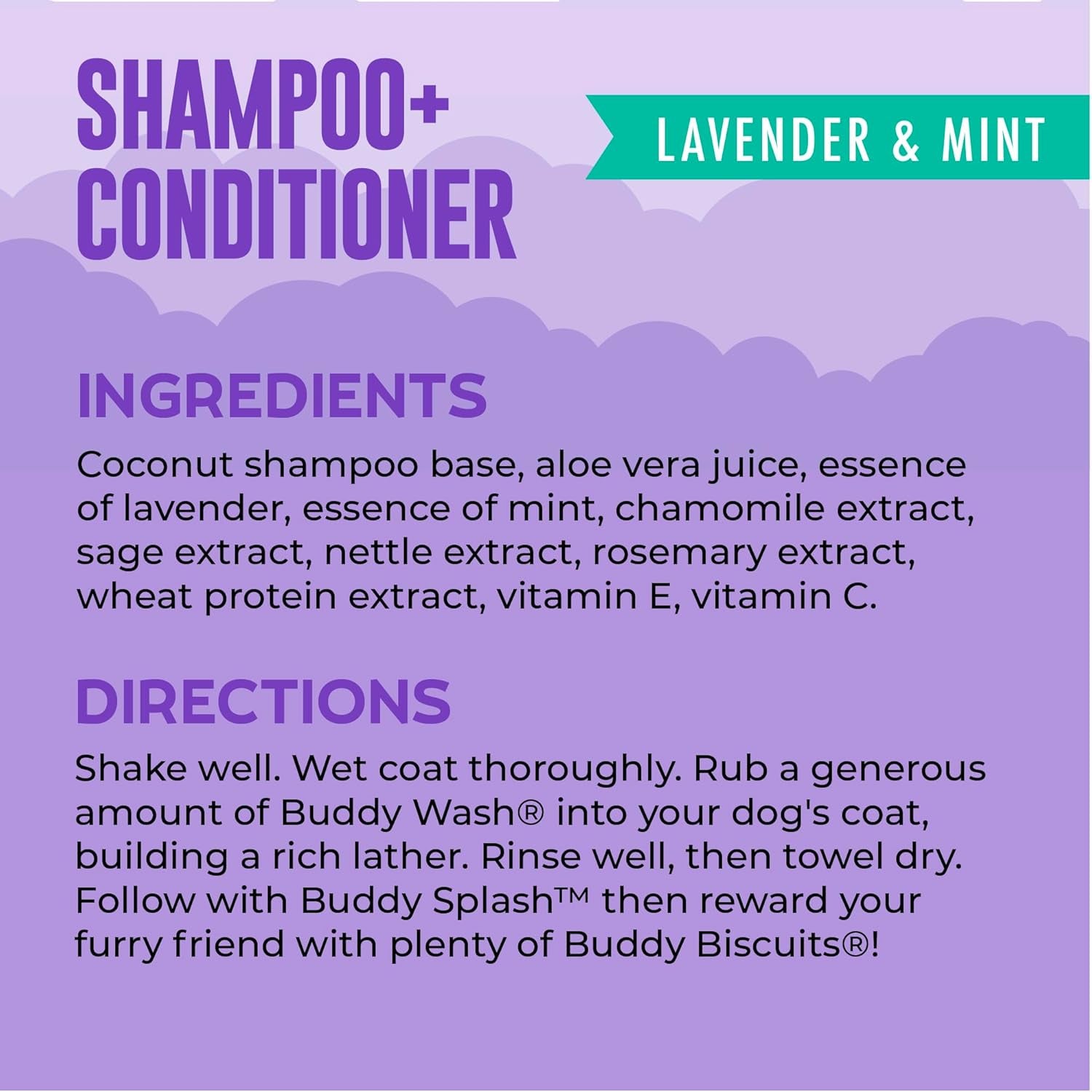Buddy Wash 2-in-1 Dog Shampoo & Conditioner – Lavender & Mint (1 Gal)