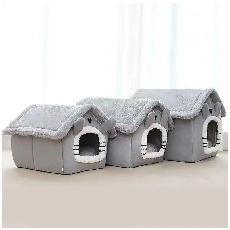 Indoor Dog House – Soft Pet Bed Tent with Removable Cushion for All Sizes