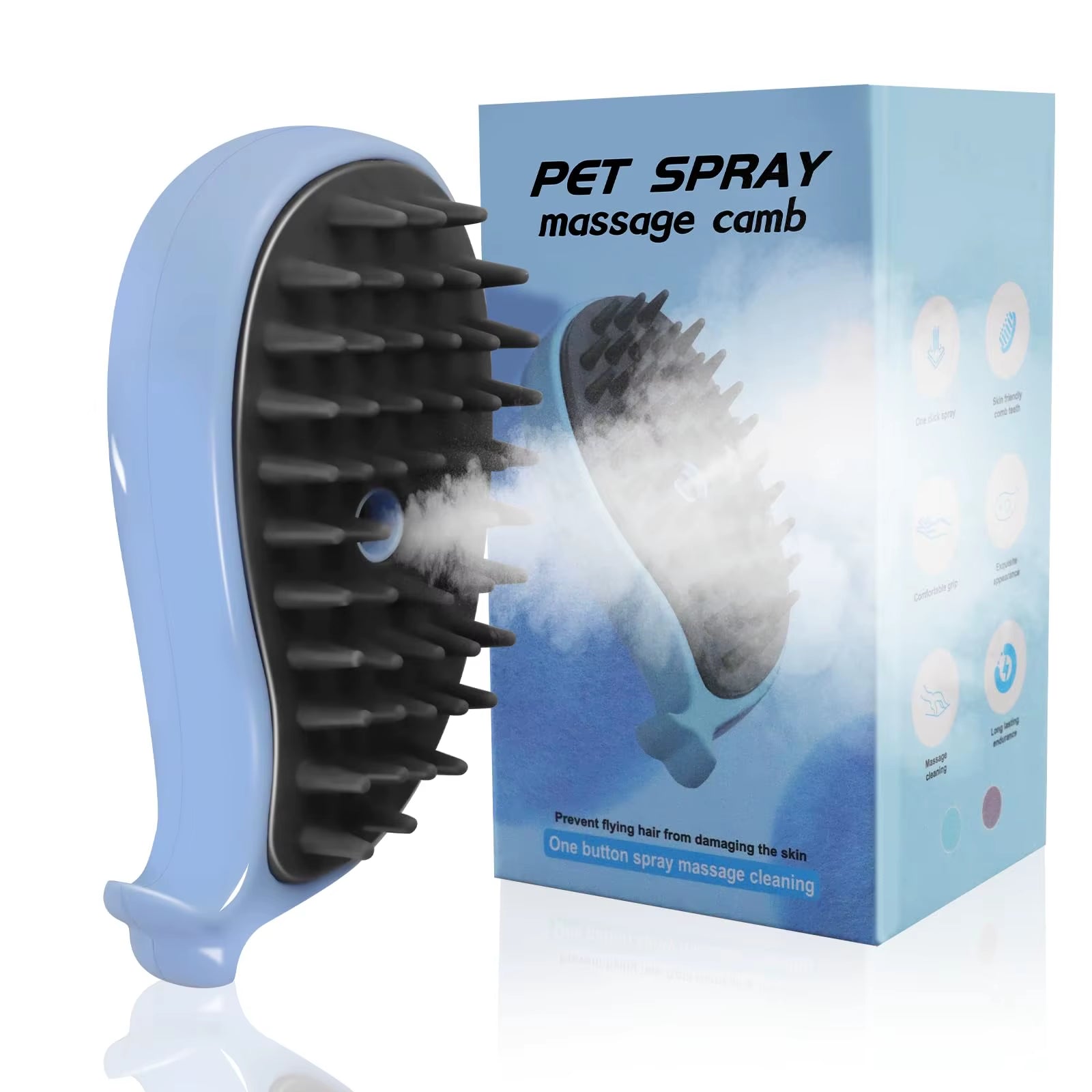 3-in-1 Cat Shed Steam Brush – Rechargeable Grooming & Steaming Pet Brush