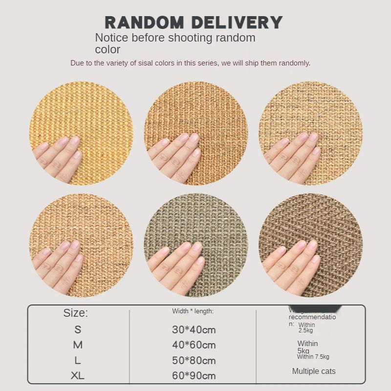 Sisal Cat Scratcher Mat – Nail Sharpening Pad & Furniture Protector