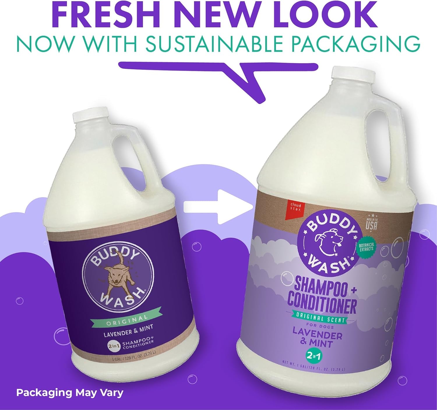 Buddy Wash 2-in-1 Dog Shampoo & Conditioner – Lavender & Mint (1 Gal)